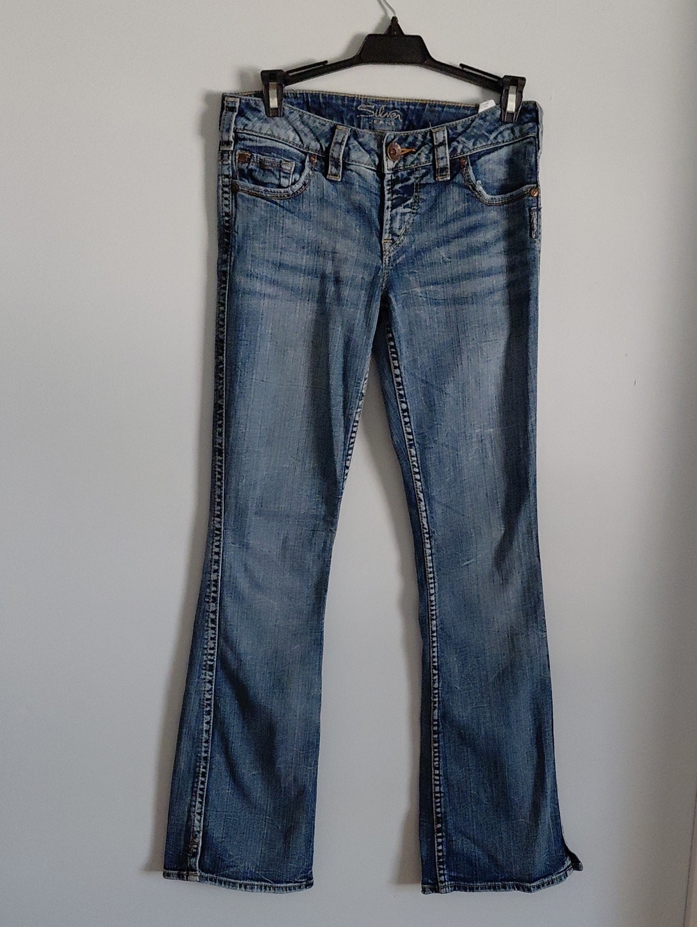 Silver Jeans Y2K 90s Low Rise Boot Cut Blue Jeans 27 Western Rodeo Festival